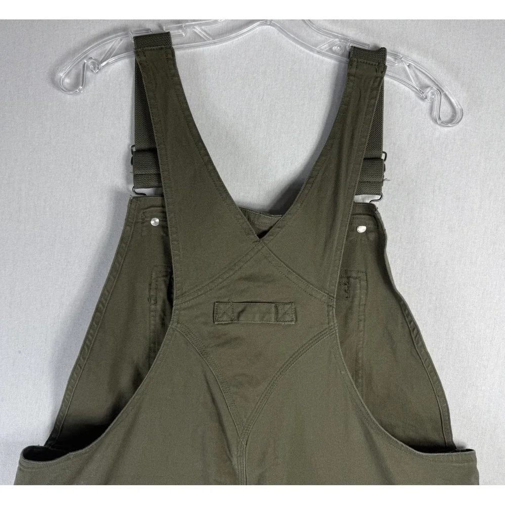 Duluth Trading Co DuluthFlex Fire Hose Bib Overalls Olive Green Womens XL-29 - Picture 7 of 11